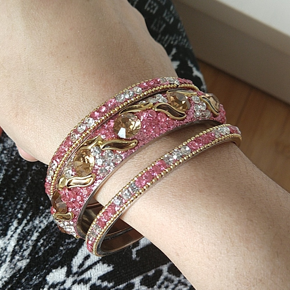 6pc set Hyderabad India Stone Bangles - Picture 6 of 8